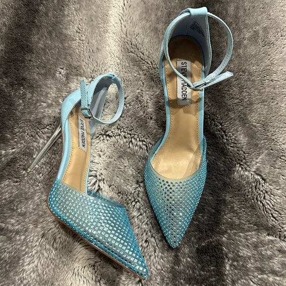 Steve Madden Blue Rhinestone Heels - Picture 3 of 7